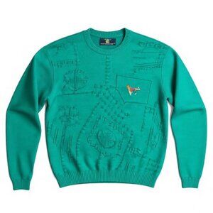 Vintage Blarney Castle Designs Ireland Acrylic Cable Knit Sweater – Green- Large